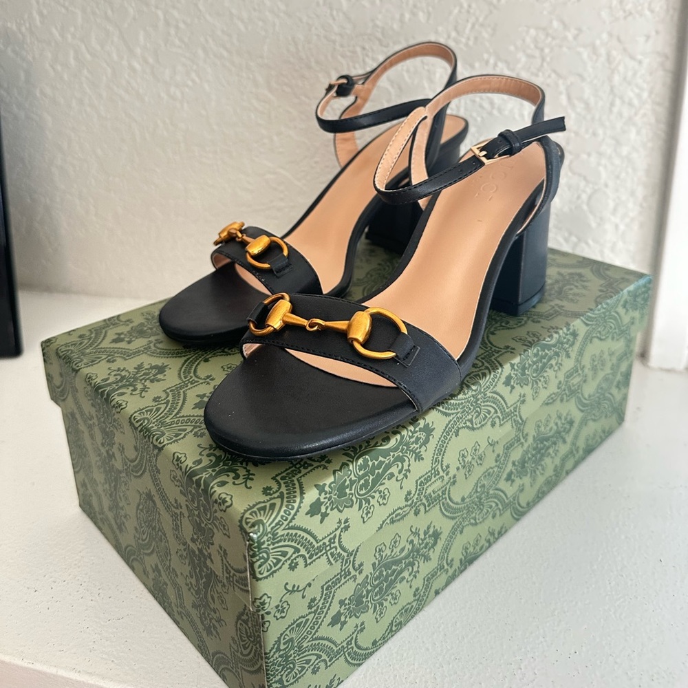 Black Horsebit Sandal